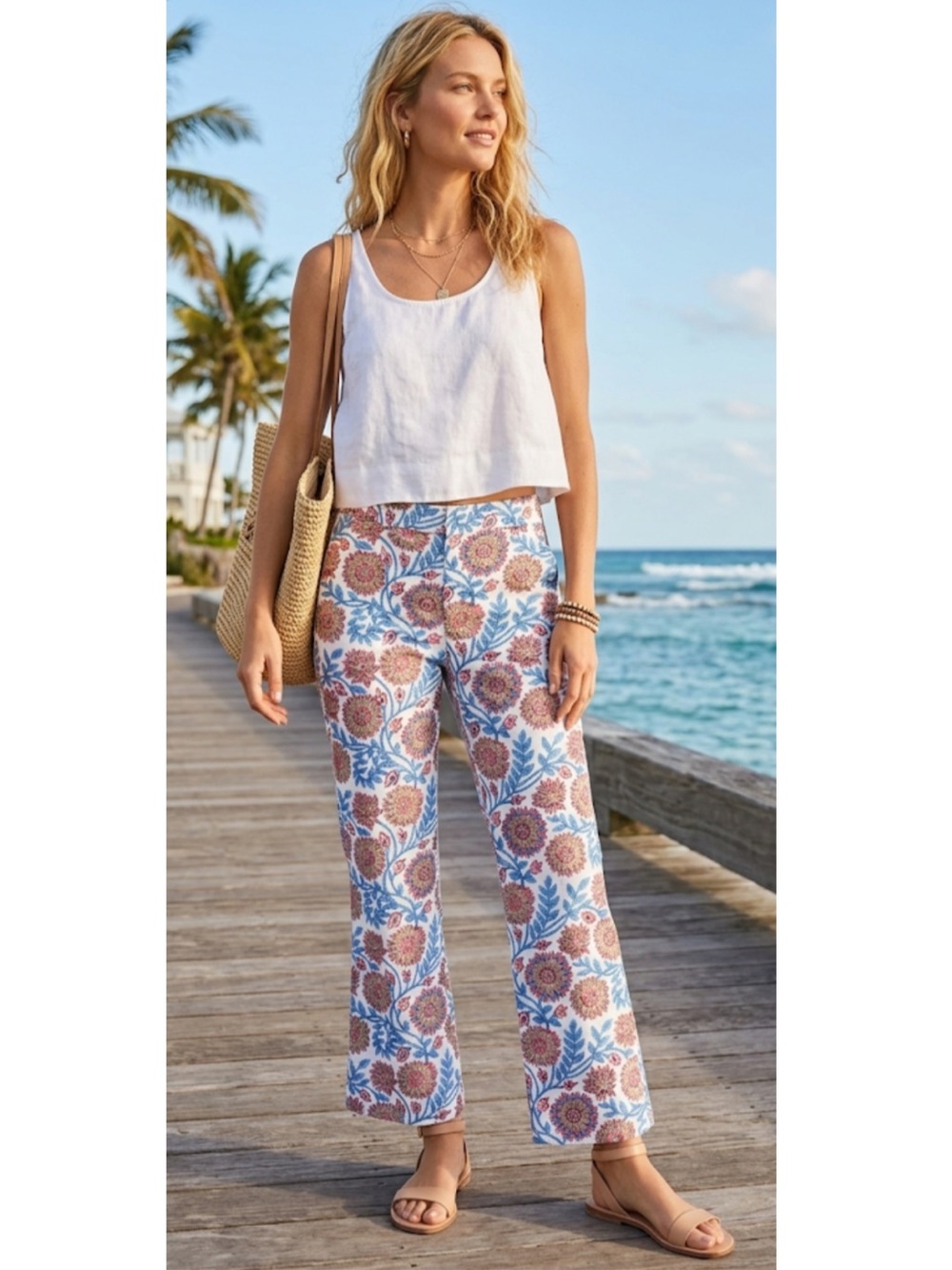 J. Crew Hayden Kickout Crop Floral Vine